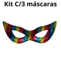 Kit C/3 Máscaras Gigante Carnaval Multicolor 73CM Carnaval