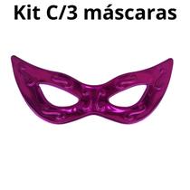 Kit C/3 Máscaras Gigante Carnaval Rosa 73CM Carnaval