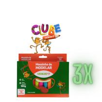 Kit C/3 Massinha De Modelar C/12 Cores Leo e Leo 180G Kit C/3 Massinha De Modelar C/12 Cores Leo e Leo 180G