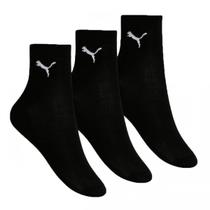 Kit C/3 Meias Puma Cano Médio Masculino 39/43 Preto