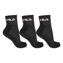 Kit c/ 3 Meias Unissex Fila Tripack Cano Médio Preto Kit c/ 3 Meias Unissex Fila Tripack Cano Médio Preto