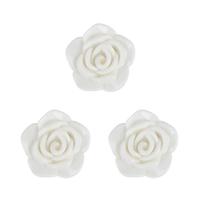 Kit C/3 Miçanga em Plástico Flor Rosa Branca 2 cm