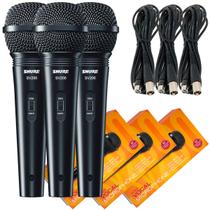 Kit c/ 3 microfones shure de mão com fio sv200 unidirecional Kit c/ 3 microfones shure de mão com fio sv200 unidirecional