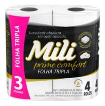 Kit c/ 3 Mili papel higienico 20m folha tripla neutro 4