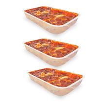 kit C/3 Mini Travessa Ret. P/Micro-ondas 13x20x3,5 cm 700ml