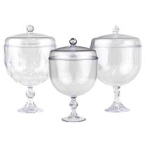 Kit c/3 modelos de taças acrílicas c/tampa 1.250ml-blue star