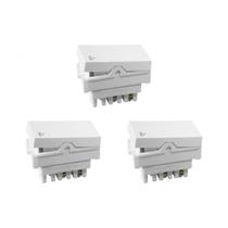 Kit C/3 - Modulo Ilumi Vivaz 1 Tecla Campainha 10A. Branc...