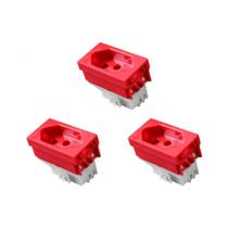 Kit C/3 - Modulo Ilumi Vivaz 1 Tomada 20A. Vermelha 75142
