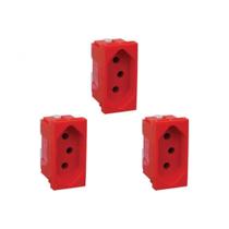 Kit C/3 - Modulo Pial Pop Vermelho 1 Tomada 20A Lg03020Vm Kit C/3 - Modulo Pial Pop Vermelho 1 Tomada 20A Lg03020Vm