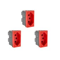 Kit C/3 - Modulo Pial Pop Vermelho 1 Tomada 2P+T. 20A. - ...
