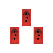 Kit C/3 - Modulo Soprano Ilus (Tomada 10A Vermelho) 5Ub9...