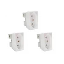 Kit C/3 - Modulo Steck Linha Stella 1 Tomada 10A. Branco ... Kit C/3 - Modulo Steck Linha Stella 1 Tomada 10A. Branco ...