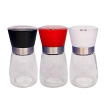 kit c/3 Moedores de sal Pimenta em vidro sortido