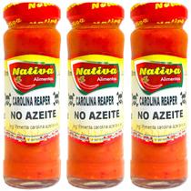 Kit c/3 Molho Pimenta Carolina Reaper No Azeite 100ml Nativa