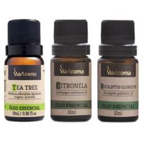 Kit c/3 Oleo Essencial Via Aroma 10ml - Melaleuca - Citronela - Eucaliptus Kit c/3 Oleo Essencial Via Aroma 10ml - Melaleuca - Citronela - Eucaliptus