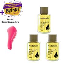 Kit C/3 Óleos Argan Reparador De Pontas Madamelis 7ml