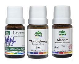 Kit C/3 Óleos Essencial Lavanda , Ylang Ylang E Alecrim Wnf