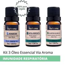 Kit c/ 3 Óleos Essencial Para Imunidade Respiratória Via Aroma