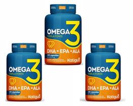 Kit c/3 Omega 3 1000 Mg DHA + EPA + ALA C/120 Cápsulas Katiguá - KATIGUA