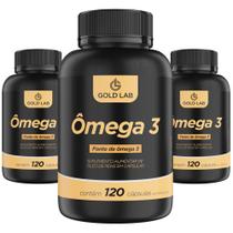 Kit C/3 Ômega 3 C/120 Cápsulas - Gold Lab