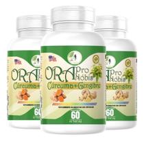 Kit C/3 Or a Pr o No bis, Cúr cuma e Gengibre - 60 Cps fits life
