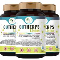 Kit C/3 Outherps Lisina + Vit C B3 B5 B6 E Zinco 500mg