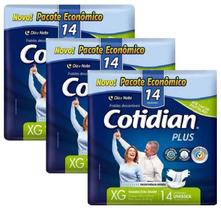 Kit c/ 3 pac fralda geriátrica Intensa Cotidian Plus XG 3x14 - Softys