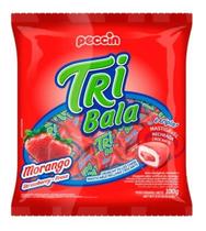 Kit c/ 3 Pacote Bala Tribala Morango 100g - Peccin Kit c/ 3 Pacote Bala Tribala Morango 100g - Peccin