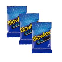 Kit c/ 3 Pacotes Preservativo Blowtex Action c/ 3 Un Cada