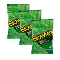 Kit c/ 3 Pacotes Preservativo Blowtex Menta c/ 3 Un Cada