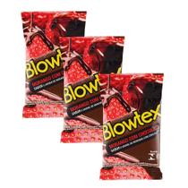 Kit c/ 3 Pacotes Preservativo Blowtex Morango e Chocolate c/ 3 Un Cada