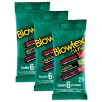 Kit c/ 3 Pacotes Preservativo Blowtex Twist c/ 6 Un Cada