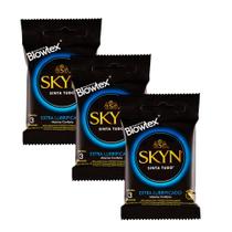 Kit c/ 3 Pacotes Preservativo SKYN Extra Lubrificado c/ 3 Un Cada Kit c/ 3 Pacotes Preservativo SKYN Extra Lubrificado c/ 3 Un Cada