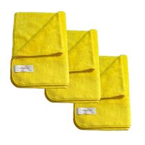 Kit C/3 Pano Microfibra Flanela Amarelo Auto Crazy 39x39 230gsm Kit C/3 Pano Microfibra Flanela Amarelo Auto Crazy 39x39 230gsm