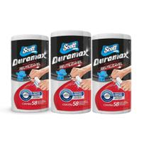 Kit c/ 3 Pano Scott Duramax Rolo Multiuso - 58 Unidades