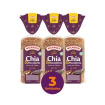 Kit c/ 3 Pão de Forma Integral Wickbold Grão Sabor Chia e Macadâmia 350g