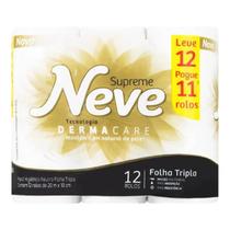 Kit c/ 3 Papel Higienico Supreme Folha Tripla Com 12 Rolos