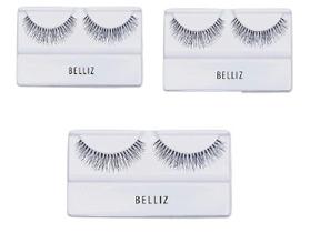 Kit c/3 pares Cílios Postiços Belliz 533 - Trançados curtos