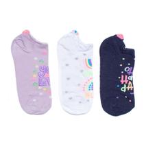 Kit c/ 3 Pares de Meias Femininas Selene Cano Curto Marinho/branco Kit c/ 3 Pares de Meias Femininas Selene Cano Curto Marinho/branco