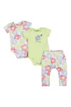 kit c/3 peças 2 body e 1 calça baby menina elian