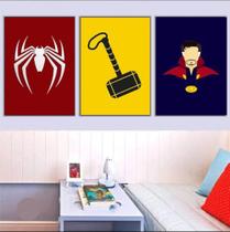 Kit C/ 3 Peças Quadros Decorativos super herois 1"