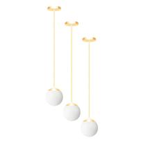 Kit c/3 pendente globo stuttgart - dourado brilho bq fl