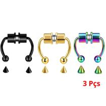 KIT C 3 Piercing Magnético De Nariz Septo Falso KIT C 3 Piercing Magnético De Nariz Septo Falso