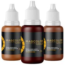 Kit c/3 Pigmento Mag Color Gold 5ml Castanho - Escolha a Cor