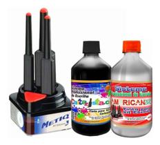 Kit C/3 Pincéis Metiq+tinta Preta Cartazista.com+reativador Kit C/3 Pincéis Metiq+tinta Preta Cartazista.com+reativador