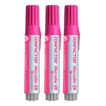 Kit C/3 Pincel Marcador Rosa P/ Quadro Branco Compactor Kit C/3 Pincel Marcador Rosa P/ Quadro Branco Compactor