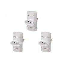 Kit C/3 - Pino 3 Saidas 2 Polos+Terra Perlex Branco 345Br Kit C/3 - Pino 3 Saidas 2 Polos+Terra Perlex Branco 345Br