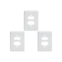 Kit C/3 - Placa Perlex Branca 4X2 (1 Saida+1Tomada) 23Pl2It