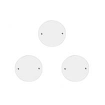Kit C/3 - Placa Perlex Branca 4X4 (Redonda) 23Pl520