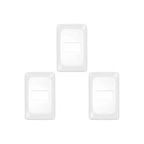 Kit C/3 - Placa Pial Pop Branca 4X2 - 1 Modulo Lgp21